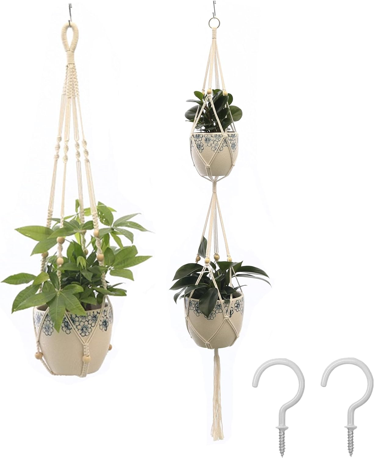 Hanging Planter 2 Pack Macrame Plant Hangers Rope Flower Pot Hanger Indoor