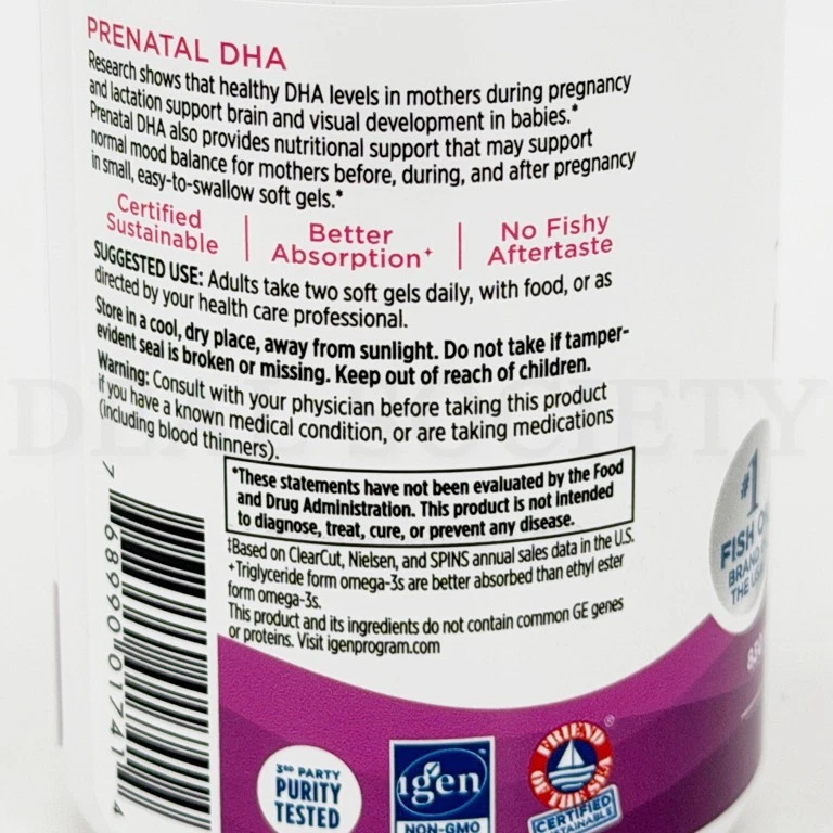 Nordic Naturals Prenatal DHA 830 mg Omega-3 90 geles blandos Foto 3 de 3