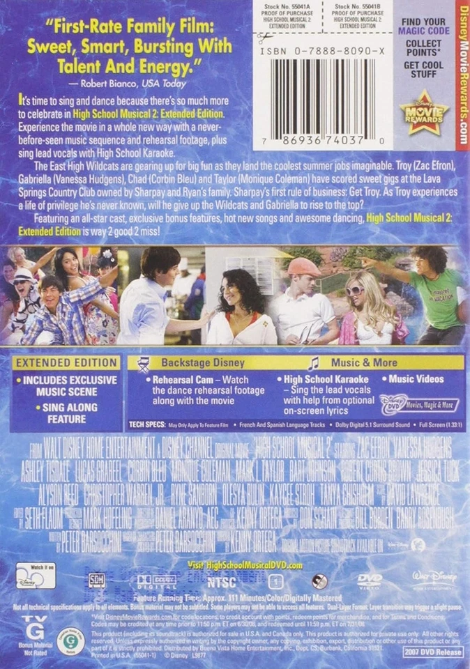 High School Musical 2 (Extended Edition) (DVD) Zac Efron Corbin Bleu (US IMPORT) - Image 3 of 4
