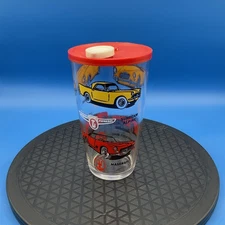 Hazel Atlas Vintage Automobile 24 oz Glass with Flexeel Cocktail Shaker Lid