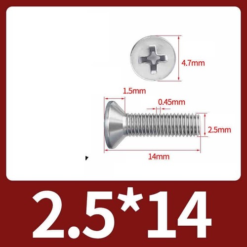 Phillips Machine Screws Countersunk Flat Head Bolts A2 Stainless M1 M1.2 M2-M10 - Picture 64 of 250