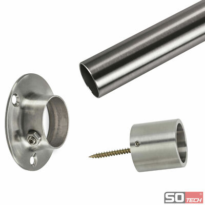 SO-TECH  Kleiderschrankrohr 100-200 cm Edelstahl Kleiderbügelstange Möbelstange