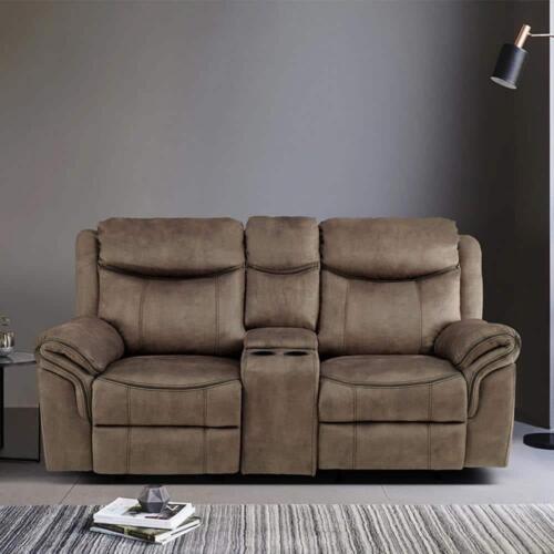 Homelegance Loveseats 41"Hx80"Wx39"D Reclining Storage W/ Cup Holder Foam Brown