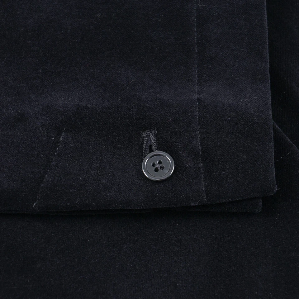 Luigi Borrelli расслабленный крой без подкладки неструктурированный черный бархат спортивное пальто 46R новый с Ярлыками - Изображение 4 из 4