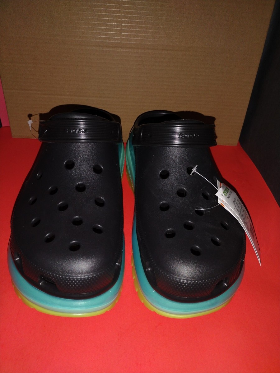 Mega Crush Clog Crocs Slip On Black Blue Green 207988-0C4