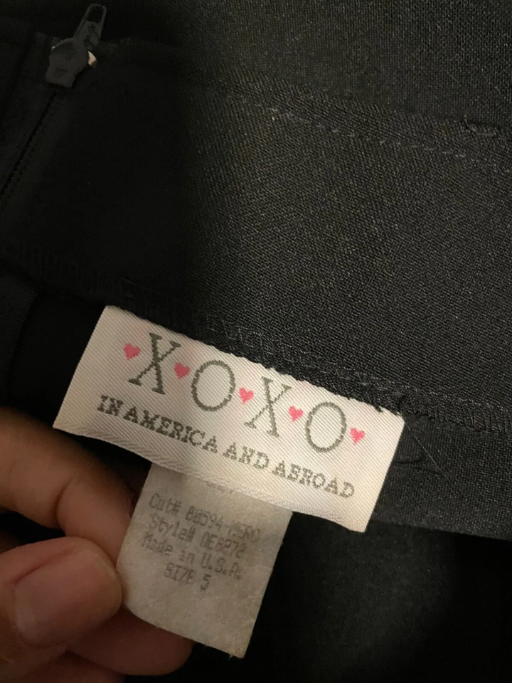 Pantalones de mujer vintage talla 5/6 negros tiro bajo con cordones stock muerto grunge gótico Y2K Foto 4 de 4