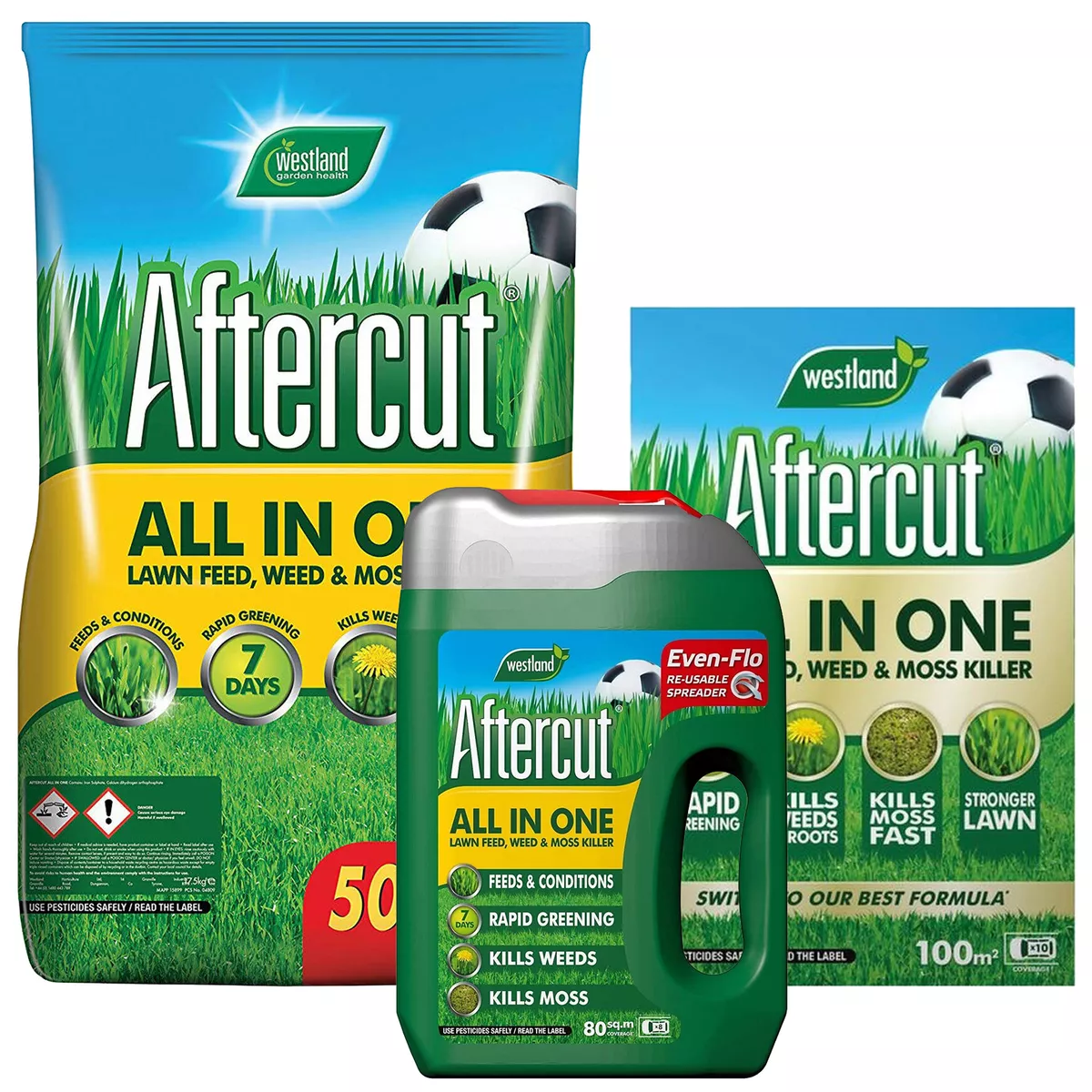 Aftercut All in One Lawn Thickener Feed Weed Moss Killer