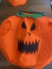 Adult Felt Pumpkin Halloween Costume With Hat 1 Size Fits All