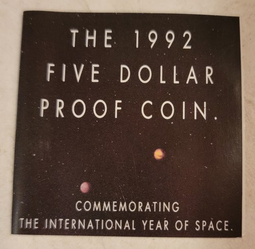 1992 $5 Five Dollar International Year of Space Proof Coin Royal Australian Mint - Picture 15 of 15