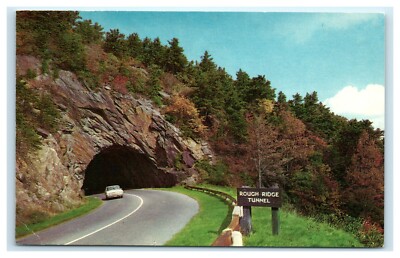 POSTCARD Rough Ridge Tunnel Milepost 349 Blue Ridge Parkway Smoky ...