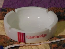 CAMBRIDGE_Philip Morris_Cigarette (MILK GLASS ASHTRAY) Barware_Tobacciana - Vtg.