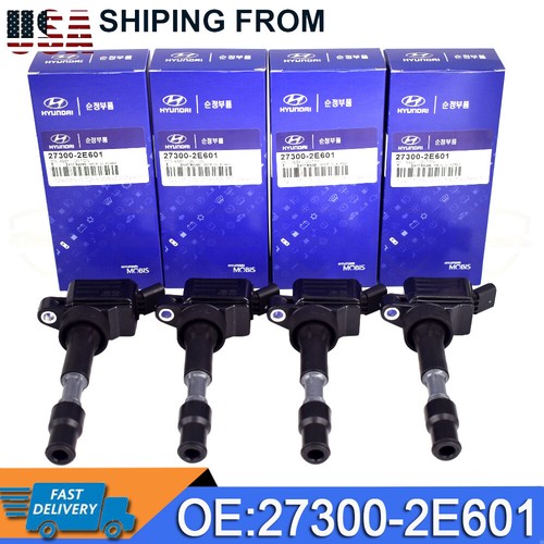 4 Set Ignition Coil for Hyundai Sonata Elantra Kona Forte Kia Forte