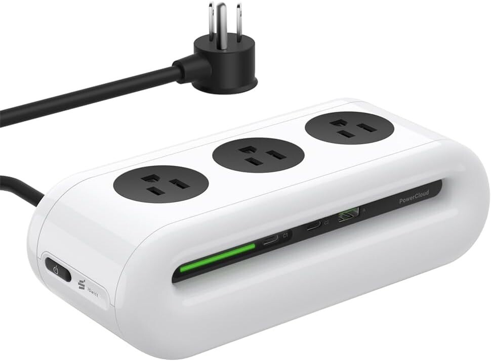 65W 6-Port USB Charging Station with Power Strip for Fast Multi-Device Charging-image