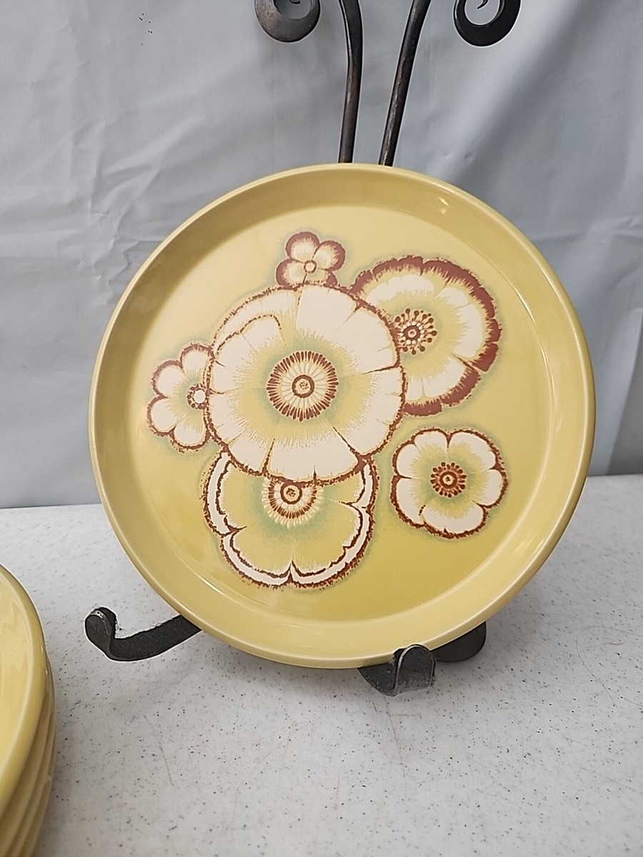 5 Vtg 70's Noritake Primastone Gaiety Yellow Floral Retro 8