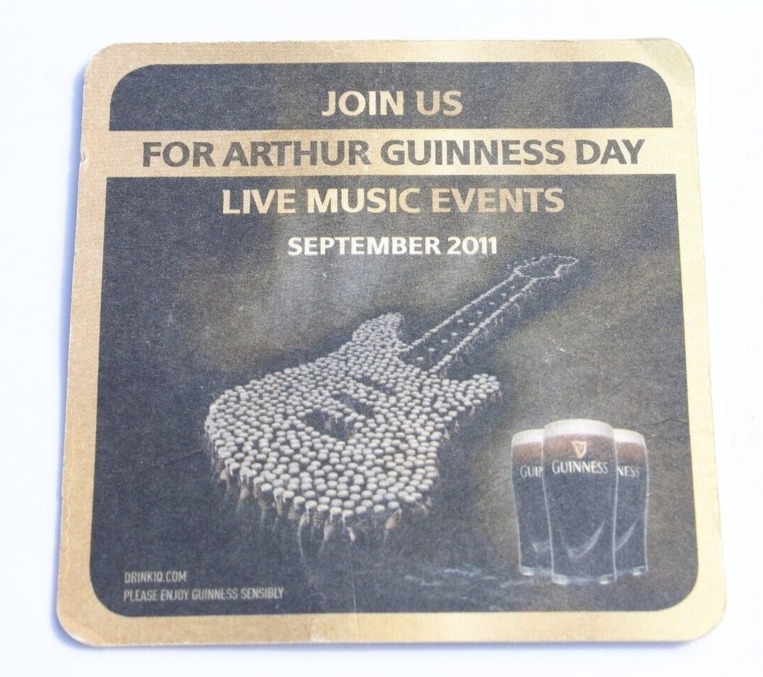 Guinness Guitar Live Music Event 2011 Beer Coaster Bierdeckel Deckel