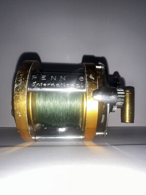 Penn International 6 Fishing Reel Gold Heavy Rare Find Vintage