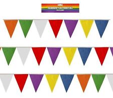 Plastic Multi Coloured Rainbow Birthday Party Flag Bunting Banner Decoration 10M 