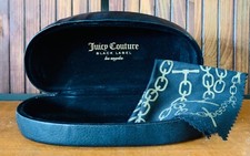 Juicy Couture Sunglasses Case Black Los Angelas Label Hard Clam Shell w/Cloth