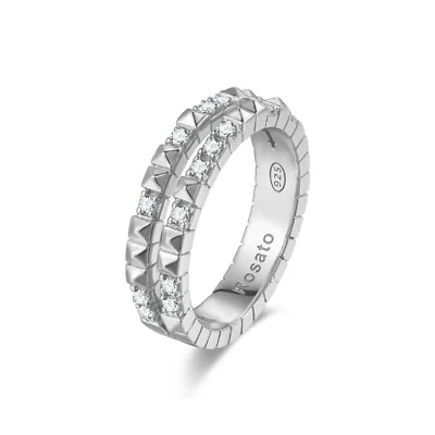 Bague Femme Argent Et Zircons Rosato RZA013 Collection Cubique - Photo 1/2