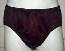 BLACK/RED NYLON TRICOT POCKET PANTY ENCASED ELASTIC 2 layer panel MEN 28-40" **