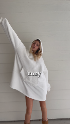 oversized white hoodie dress OVERSIZED HOODIE DRESS