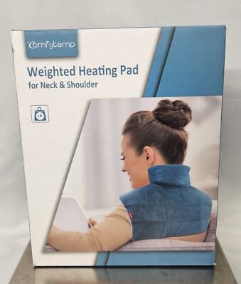 Comfytemp Weighted Heating Pad for Neck and Shoulders, 2.2lb Blue