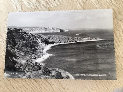 Dorset Postkarte - Die zwei Buchten - Swanage - Echtfoto, unbespielt