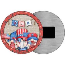 Gnomes USA Banner 3.5" Magnet Plaque Fridge Refrigerator Kitchen Home Wall Door