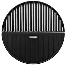 BBQ Grill Grate, 18-in Cast Iron Half Moon Cooking Grate Plancha Griddle for ...
