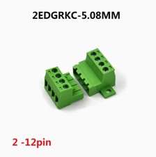 1/10set 2-12Pin 2EDGRKC-5.08MM Plug-in Screw Green Terminal Block Connector fixe
