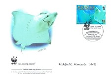 Spotted Eagle Ray WWF Stamp World Wildlife Fund Official First Day Cover 2009