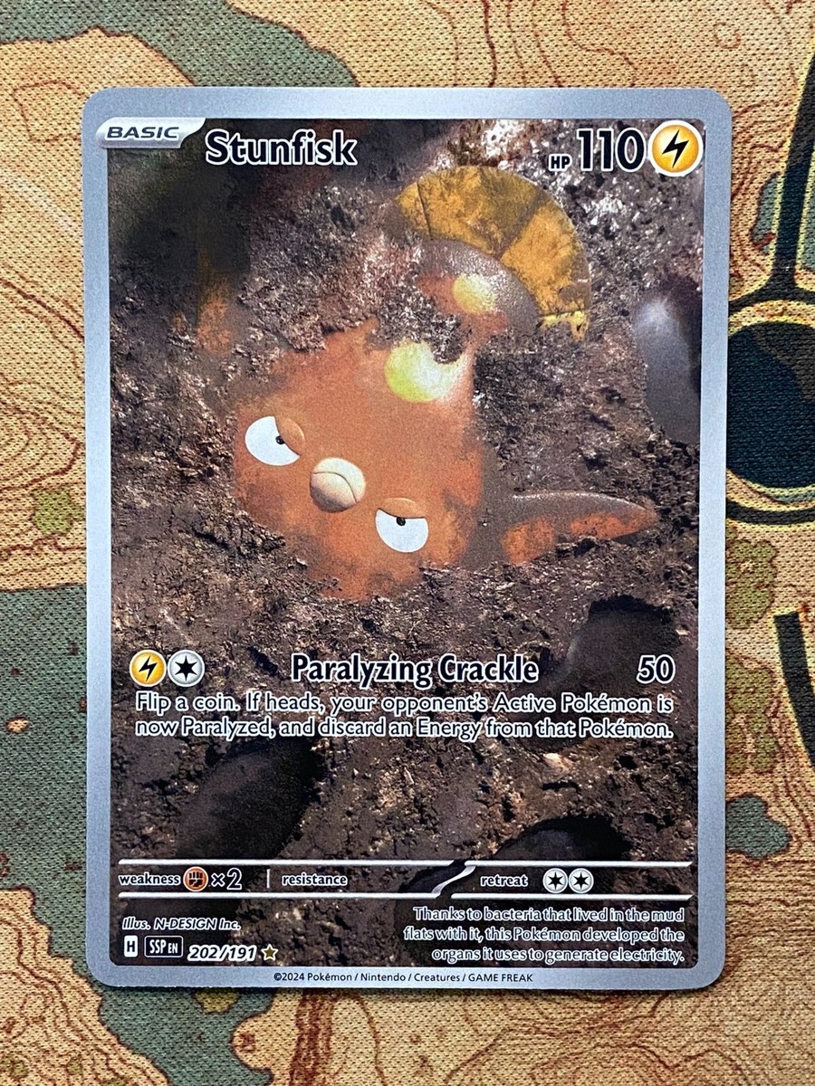 stunfisk pokemon card Galarian V (Full Art) - SWSH03: Darkness Ablaze [FULL ART] [Lightly Played] If you discarded a Stadium in this way Pokemon Noble Victories Uncommon Card
