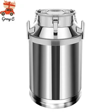 NEW 60L Stainless Steel Milk Can Made of Heavy-gauge for Heavy Restaurant Use US