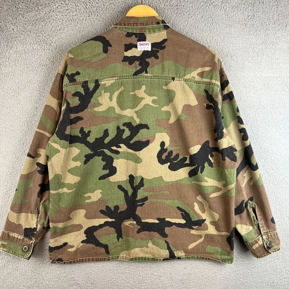 Camisa Smith's Workwear vintage camuflaje sanforizado camisa abotonada chaqueta talla L Foto 3 de 4