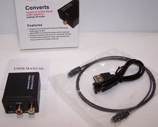 Digital Optical Coax to Analog RCA Audio Converter Adapter