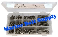 Type 316 Stainless Steel Phillips Drive Flat Sheet Metal Screw Assortment Kit