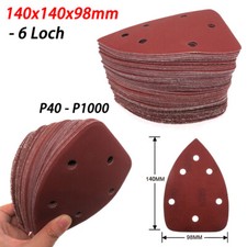 140x140x98mm 6 Loch Rotes Dreieck Schleifscheiben Klett Schleifpapier P40-P1000