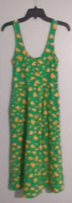 Tabitha Brown Women's Midi Dress Size XXS Green Orange Cheetah Print NWT! [CB27]