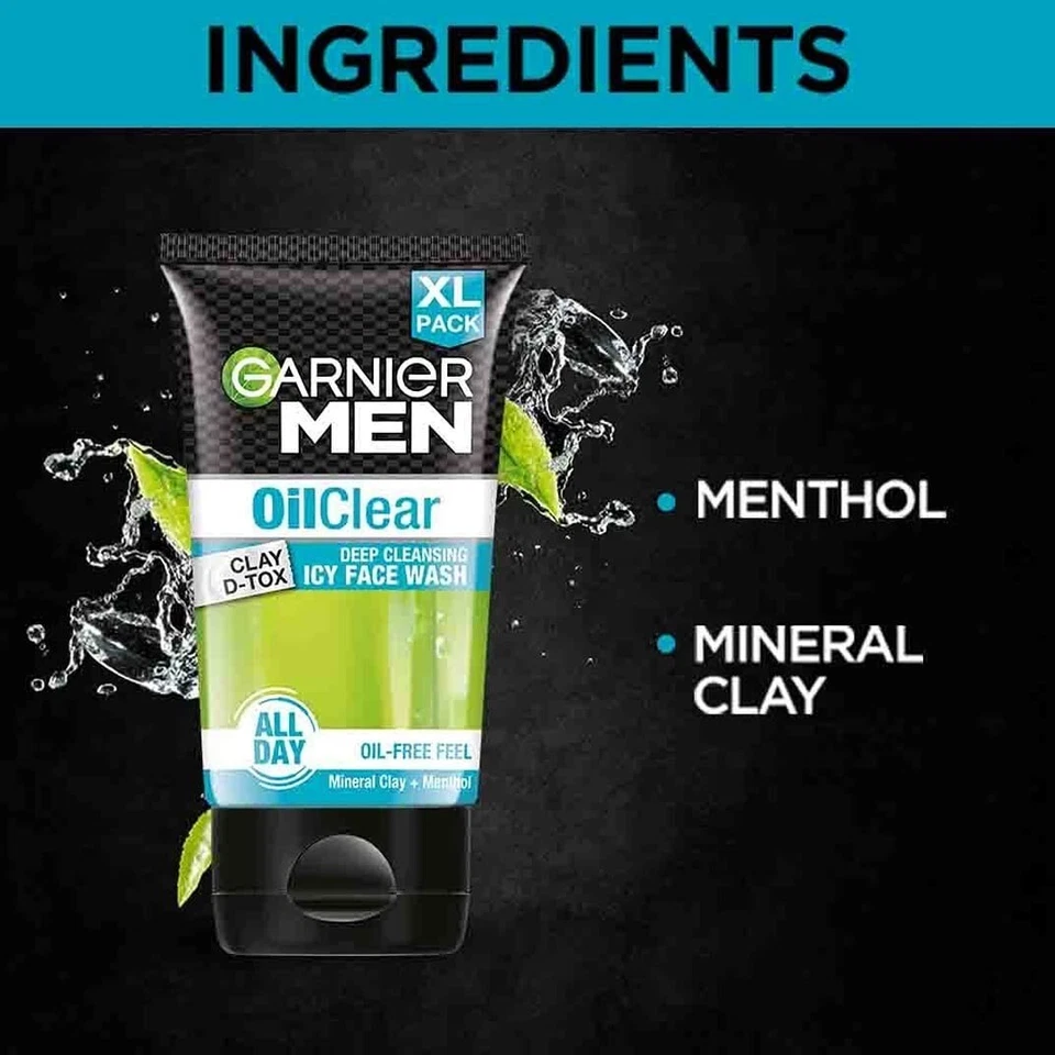 Jabón facial de limpieza profunda transparente con aceite Garnier Men 50 g Foto 2 de 2