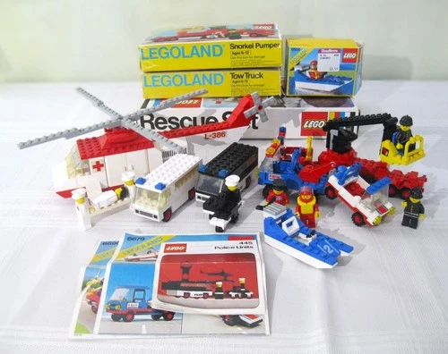 Lego Legoland Town System Sets from the 1970s:  #770, 445, 6679, 6690, and 6508