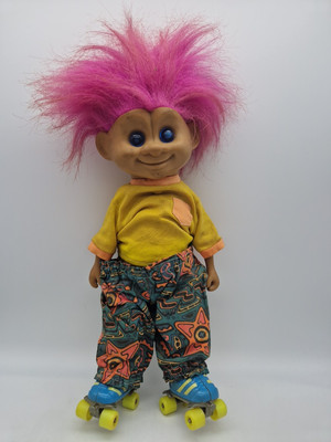 Vintage Troll Doll Leader Toy Corp 1992 15  Rollschuhe voll funktionsfähig Musik