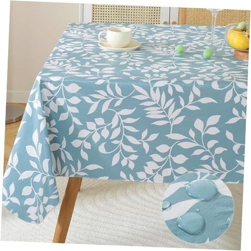 Rectangle Vinyl Table Cloth with Flannel Backed, Heavy Weight Waterproof Oil
