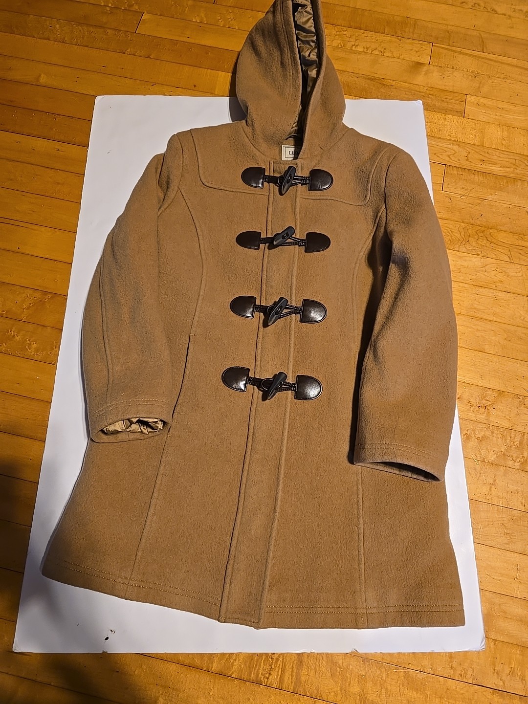 L.L.Bean Women's 100% Wool Duffel Coat Sz 6 Petite Bellandi Hooded Thinsulate
