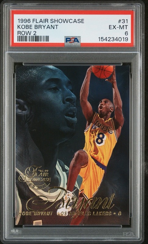 1996 Flair Showcase Kobe Bryant RC PSA 6 - Row 2 #31