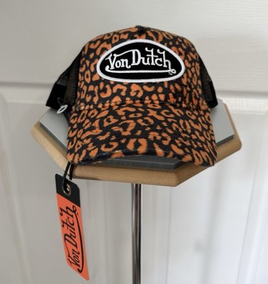 Authentic Von Dutch Leopard Print Trucker Hat Black Mesh Snapback NWT Y2K Cap