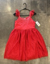 Cat  Jack Girls Red Sequin Flutter Sleeve Satin Tank Dress X-Large 14/16 NWT