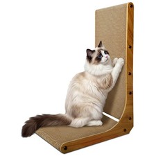 23 Inch L Shape Cat Scratcher Cardboard Vertical Scratch Pad Small Furniture