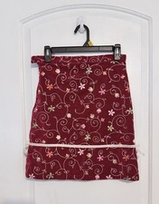 The Children s Place Embroidered Flowers Red Skirt Velour Ribbon Sz 12 Girls