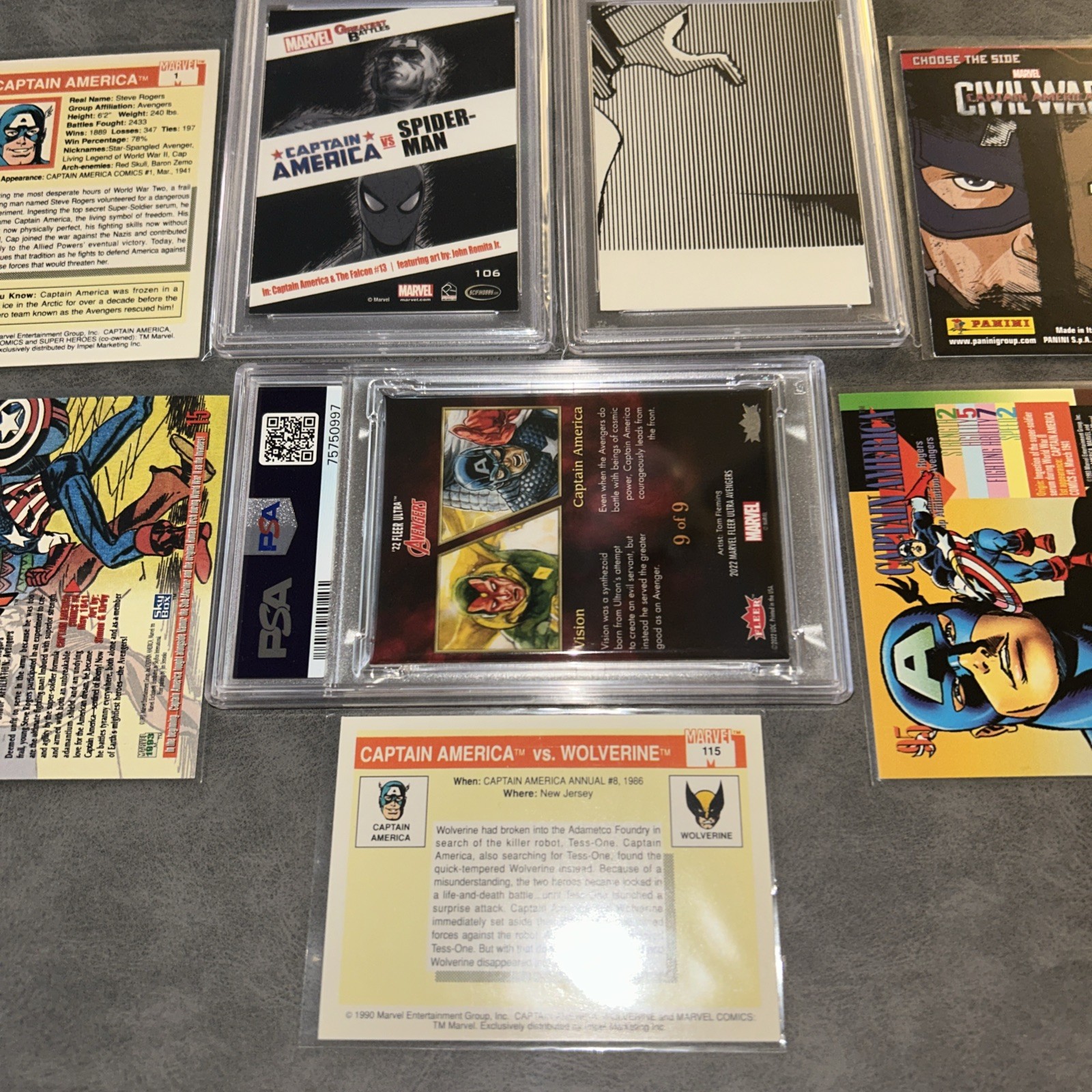 Marvel Captain America PSA 8-9 Mint card Marvel bonus Marvel trading cards view 24