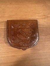 Vintage Leather Mexican Coin Purse Wallet Coin Pouch Hand Tooled Handmade Mexico
